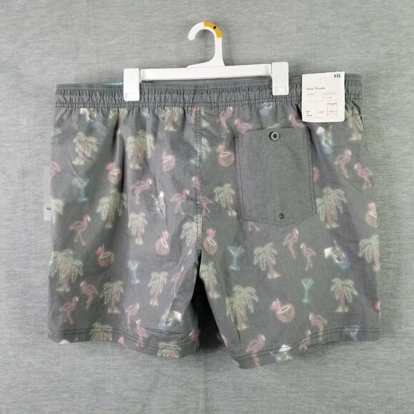 Mens Goodfellow Black Berry Swim Trunks Tiki Drink's 7" Inseam size XXL - Picture 6 of 7